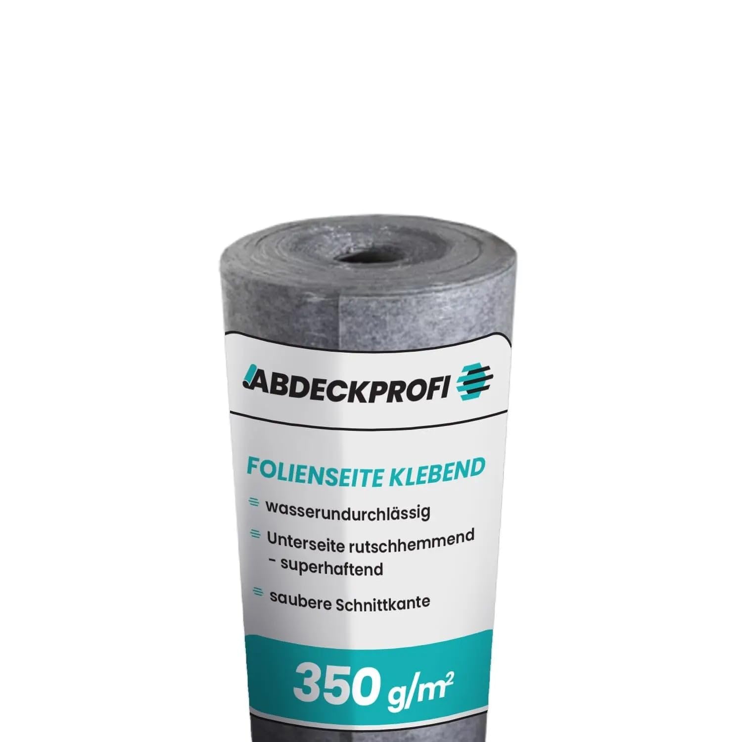 Abdeckvlies Folienseite klebend – 350 g/m² - 1m x 25m (25m²), Renovierungsvlies, Malervlies, Abdeckvlies selbsthaftend, Treppenvlies