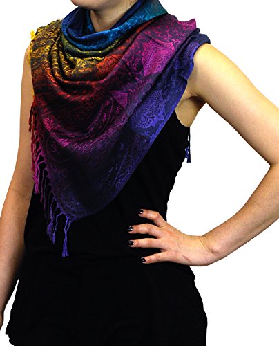 NYFASHION101 Elegant Colorful Paisley Soft Pashmina Scarf Shawl Wrap NBH1401Y2