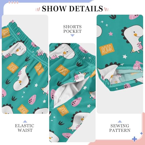 Lovely Dino Roar Boys Long Pants Soft Trousers Elastic Waist Kids Lounge Bottoms with Pockets S-XL4