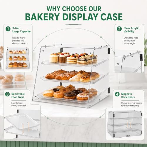 Image of YBSVO 3-Tier Commercial Bakery Display Case