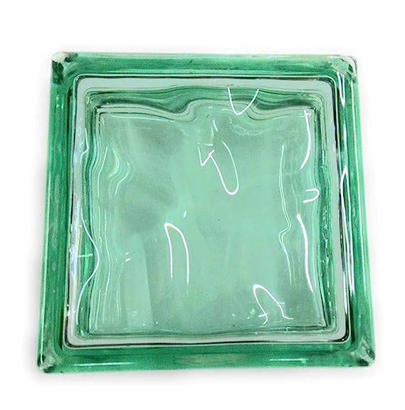 wonder plus Green COLCOUR Glass BrickGlass Brick Block for Wall Deco Ration 7.5 INCH X 7