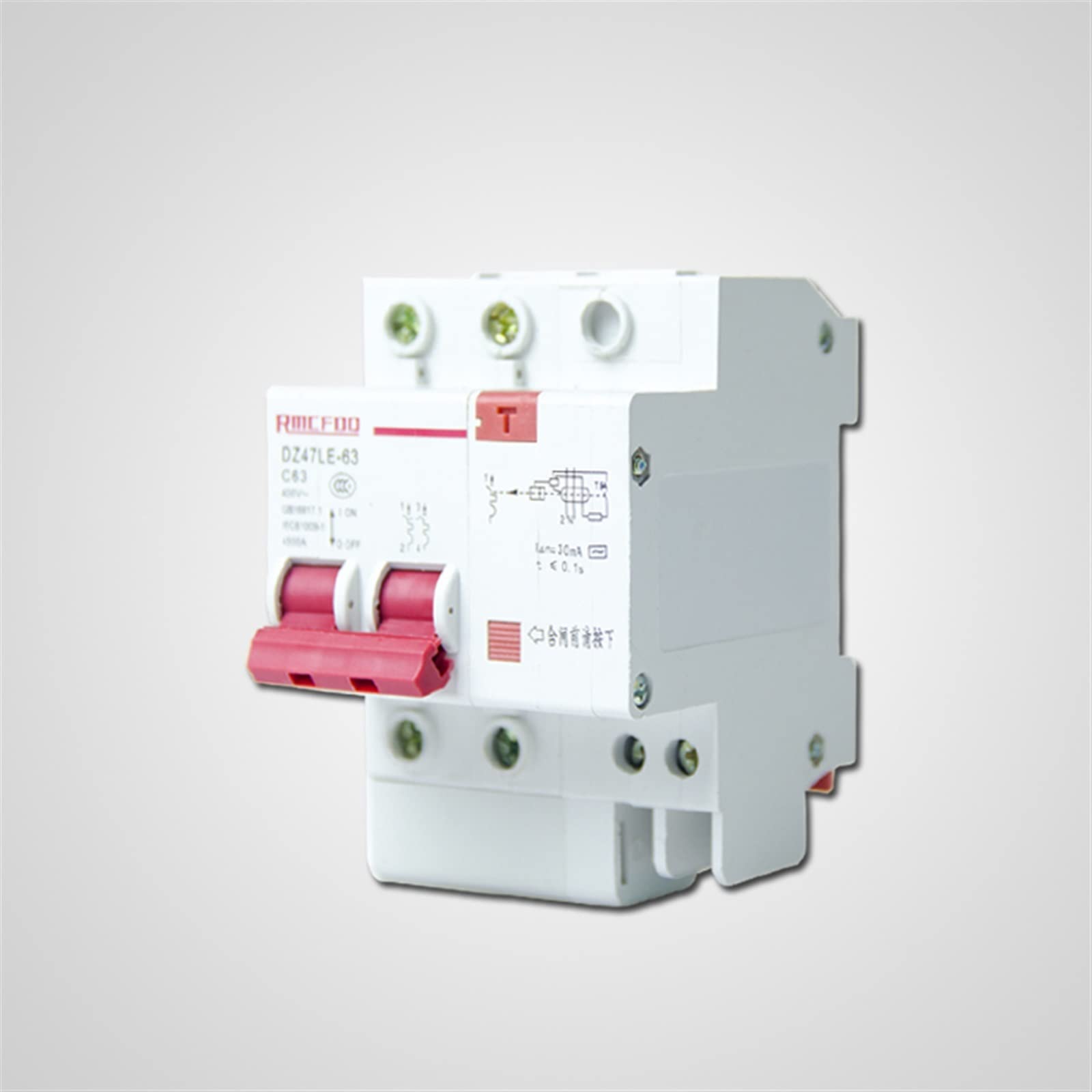 SFJSFIMQ Household air Switch Circuit Breaker 2P Leakage Protector DZ47LE-63A Total Switch(25v)