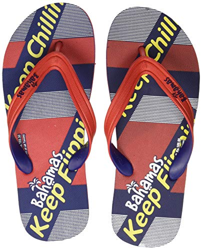 Image of Bahamas Men's Red Blue Flip Flops-8 (BH0131G)
