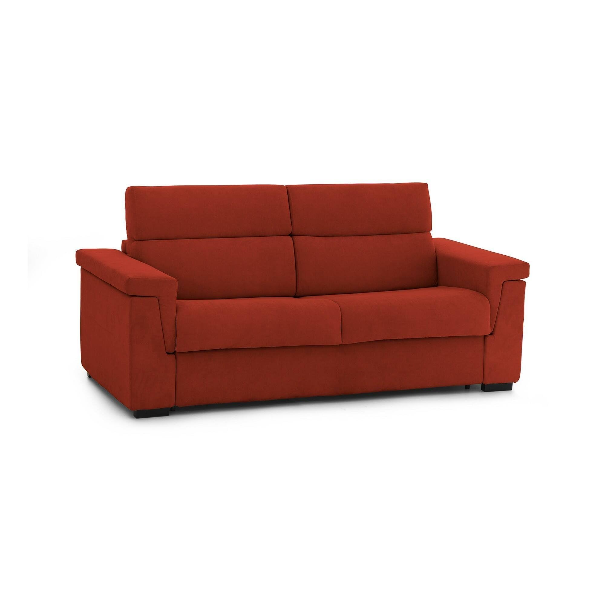 Dmora Divano Fisso 3 Posti Zelia 225x95 cm Arancione Sfoderabile Lavabile, Braccioli Made in Italy