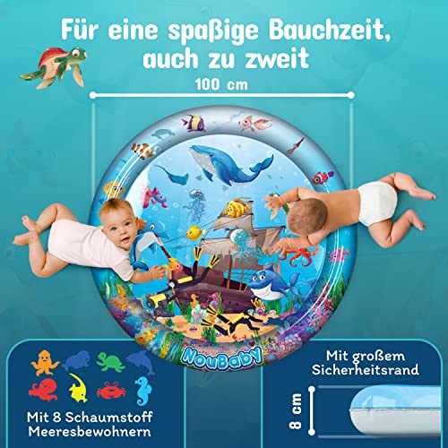 NouBaby® Wassermatte-Baby BPA-frei XXL I Einzigartiges Baby-Spielzeug ab 3, 6 und 9 Monate als Wasser-Spielmatte oder Baby-Wassermatte inkl. Flicken – Bild 3
