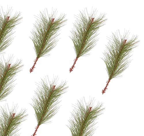 Pack of 12 Artificial Bristol Pine Picks by Factory Direct Craft - Holiday Greenery for Christmas Arrangements and Winter Decorations (9 Inches)