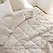 Bedsure Queen Comforter - Comforters Queen Size for All Season, Ultra-Soft Down Alternative & Prewashed Duvet Insert with 4 Tabs - Machine Washable, Linen, 88x88 Inches