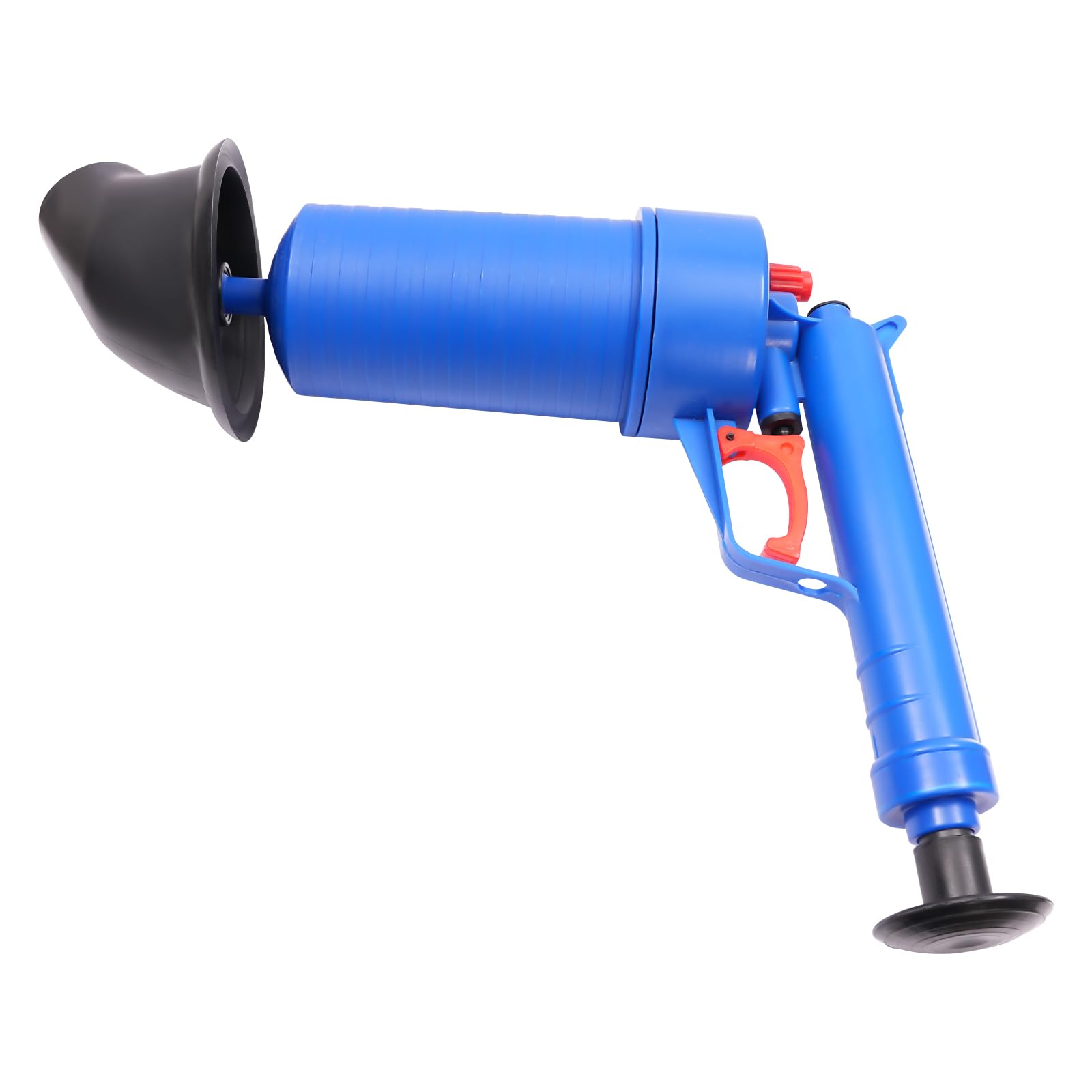 Limpiador de tuberías de aire comprimido, 4 bares, bomba de desagüe, juego de limpieza de tuberías para desagüe de suelo, lavabo, aguas residuales, bañera, azul oscuro (azul)