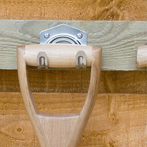 Garage DIY Tool Hooks Pack of 5 Galvanised Tools Storage Organizer Set Heavy Duty Wall Mount Hanger for Sheds Garden Workshop Farm Warehouse Workbench Offices Forks Shovels Rakes Brooms Holder - Image 4