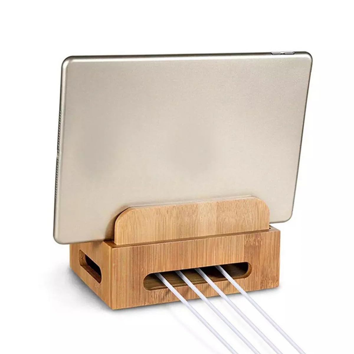 Uonlytech Supporto per Telefono di Ricarica Stabile in Legno con di Ricarica USB e Organizzatore da Tavolo Multifunzione per Cellulari e Tablet, per Scrivania Ordinata