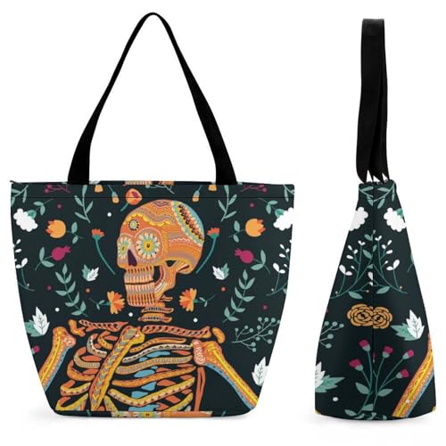 Sac bandoulière fleur squelette le compagnon idéal pour vos voyages et shopping
