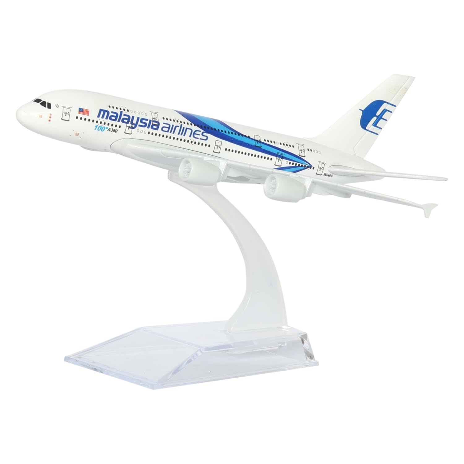 ARTVARKO Aeroplane Malaysia Airlines Scale Model Die Cast Metal Aircraft Highly Detailed Replica Gift for Aviation Enthusiasts Multicolor 16 CM,for Kid