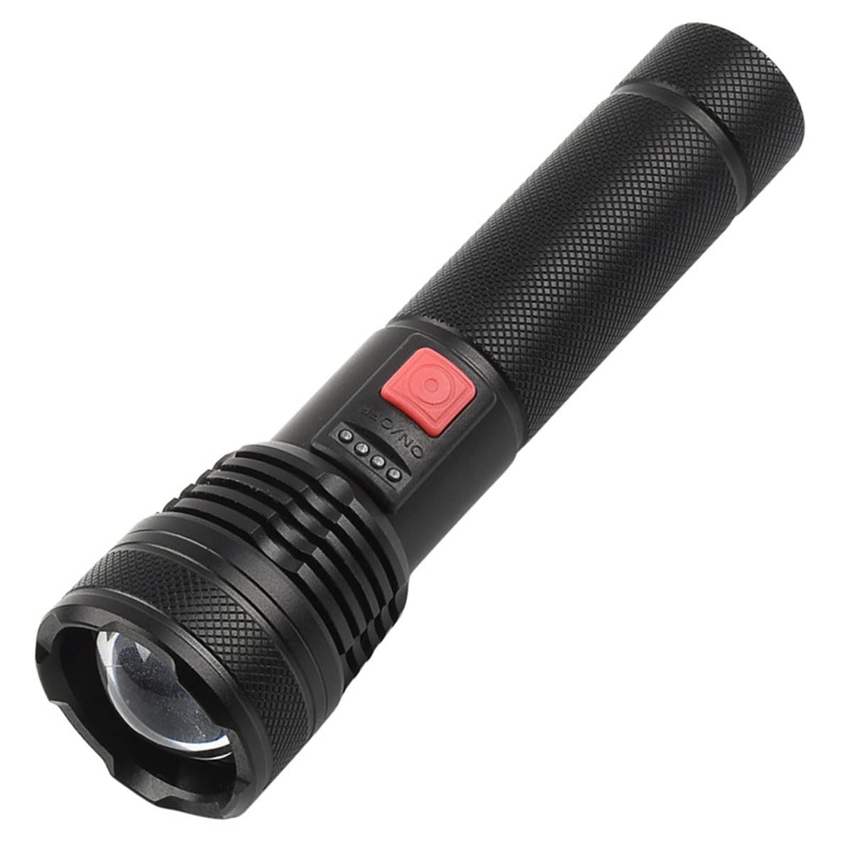 XAUCY High Power Zoom Circular Beam High Bright Flashlight USB Rechargeable Home Outdoor Hiking Travel Camping Hunting Fishing Patrol Torch(B)