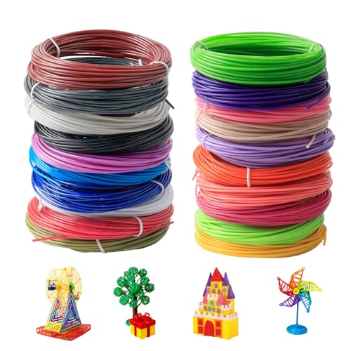 3D Stift Filament PLA 1,75mm 20 Farben je 10M 3D Drucker Stiftminen Pen Filament Nachfüllungen für MYNT3D, ODRVM, Tecboss, Lovebay, SCRIB3D und Dikale