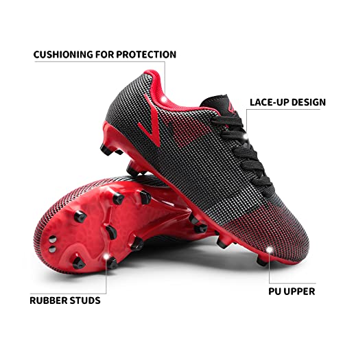 Dream Pairs Unisex-Child Soccer Cleats Kids Football Shoes, Black/Red - 1 Little Kid (Sdso224K) #TOP4