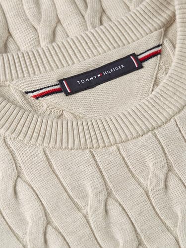 Image of Tommy Hilfiger Men's Cable Knit Crewneck Sweater Lightweight Pullover