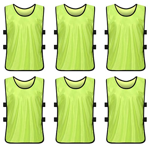 ANSUG Grembiule/Gilet di Formazione Calcio Calcio Bavaglini Divisa Squadra di Alta qualità per Adulti e Bambini Confezione da 6
