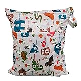 KLOUD City Waterproof Two Zippered Wet/Dry Bag/Cloth Diaper Organizer/Laundry Bag for Travel and Ourdoor with Hanger Strap (Animal)