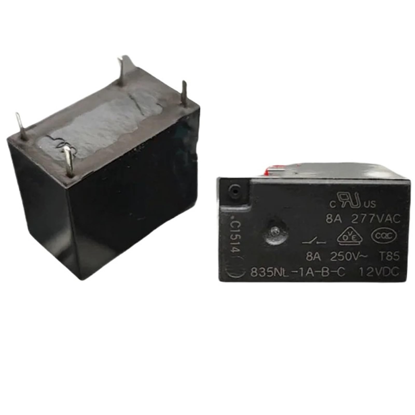 Relais 8A 4 Broches électromécanique 12V 835NL-1A-BC-12VDC pack de 5 unités