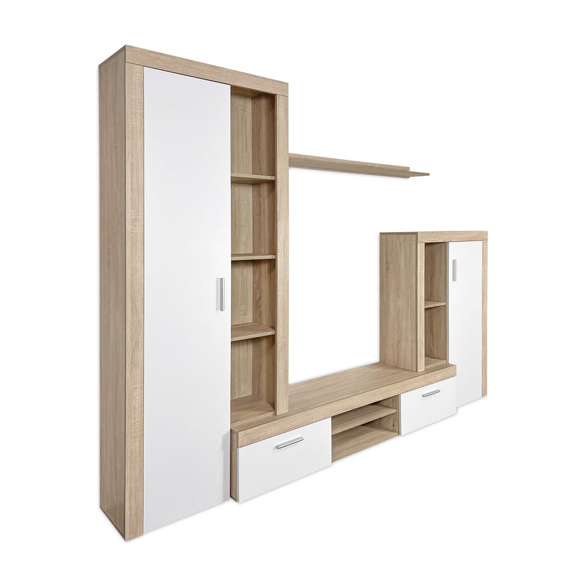 Homey Mueble de Salón Moderno, Módulos de Comedor, Modelo Carlota, Madera, Cambria-Blanco, Grande