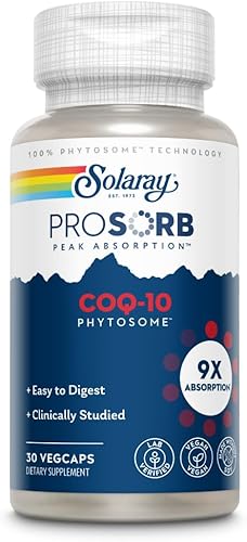 SOLARAY Fitosoma CoQ-10 - Absorción 9X CoQ10 200mg - Suplemento antioxidante fácil de digerir - Vegano y hecho sin soja - Garantía de 60 días - 30