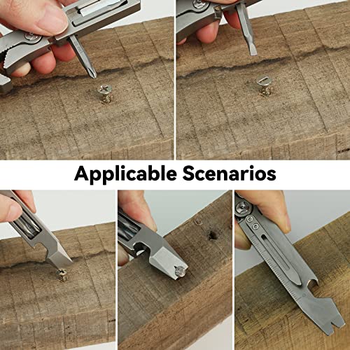 Toovem Multi-Functional Edc Ti Pry Bar Set, With Bottle Opener, Wrench, Screwdriver For Outdoor Multitool Camping Accessories #TOP5