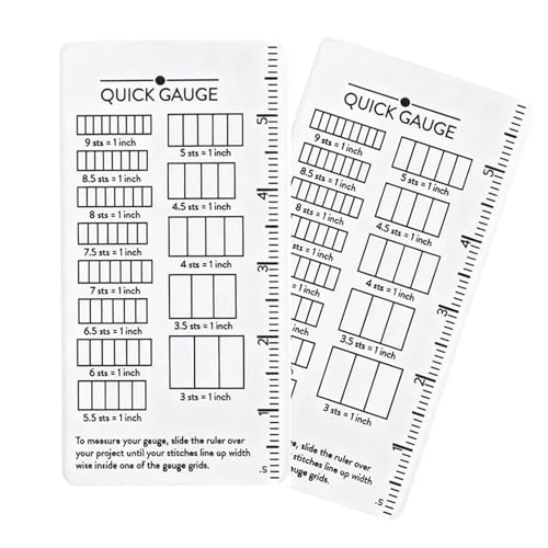 Image of Quick Gauge Ruler for Knit and Crochet, Knitting Gauge Measuring Tool with Grid Measurement 2PC
