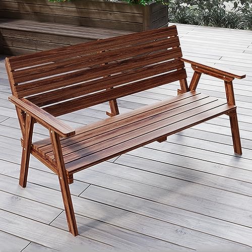 Silla de banco de parque moderna de madera resistente para exteriores 1