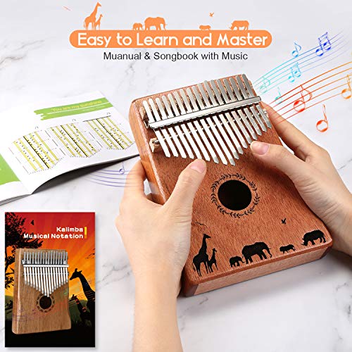 Kalimba, Fixm 17 Keys Thumb Piano With Protective Case And Study Instruction Tuning Hammer, Portable And Easy To Operate, Perfect Gifts For Beginners And Professionals #TOP3