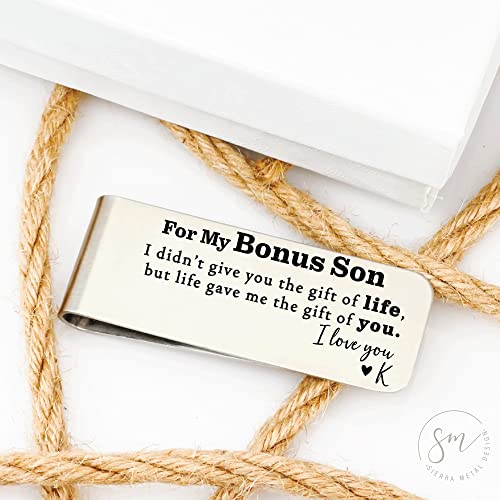 Wedding Stepson Money Clip Personalized Wedding Party Gift Idea Clip Wed Family Wedding Day Gift For New Stepson Personal Gift Promise You STEPSON-MONEY3