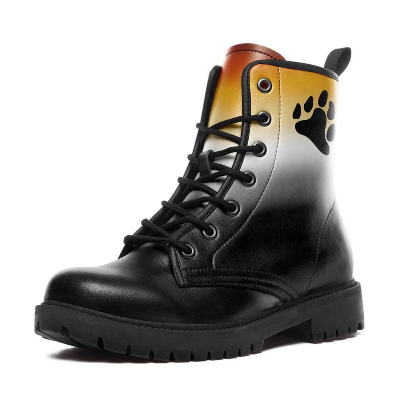 Image of Fashion Ankle Boots For Men Women Floral Mushroom Star Trendy Lace Up Unisex Booties Combat Trendy Street Wear Boots