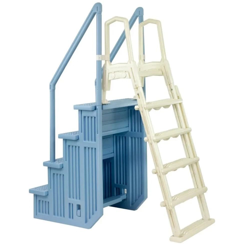 Escalera para Piscinas Anti-deslizante 28 pulgadas Azul miniatura 2