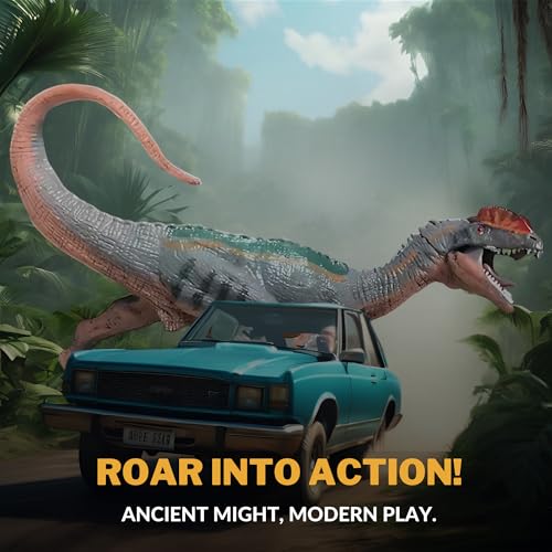 Image of Dilophosaurus Toy Dinosaur Action Figure, Realistic Dilophosourus Big Dinosaurs Toys for Kids, Dilophosaurus Dinosaur Toy for Play and Display, Jurassic Dino Toys for Boys & Girls (Dilophosaurus)