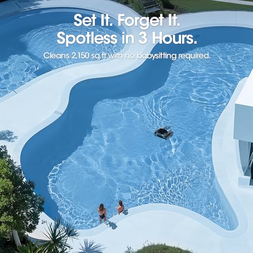 Image of Cordless Robotic Pool Vacuum with Smarter Navigation & Track Drive, Dual 180W Brushless Motors, Wall & Waterline Climbing, 150-Min Runtime, for Inground & Above-Ground Pools up to 2,150 Sq. Ft.