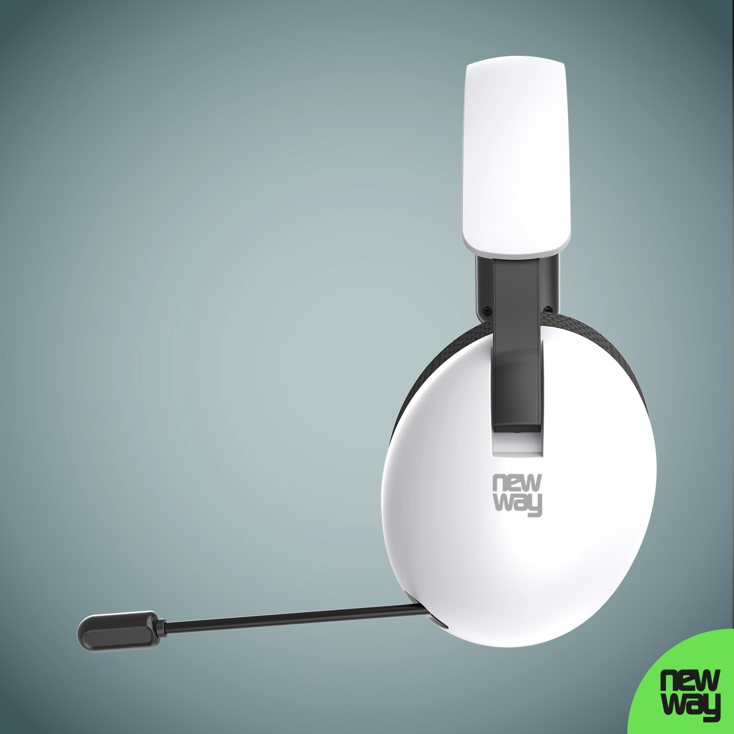 NEWWAY NH251 - Cuffie audio senza fili, microfono retrattile, tripla modalità WiFi 2,4 GHz/BT, ricevitore USB/USB-C, per PC, laptop, smartphone, console e Mac (bianco)
