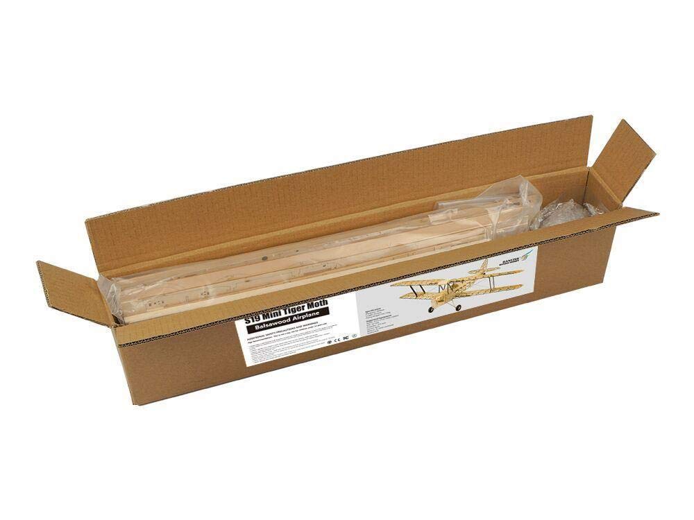 Torcster 212878 Tiger Moth 980mm Holzbaukasten Modellflugzeug für RC Bausatz DIY, gelaserte Balsa Sperrholz Holz Bauteile Holzmodell Flugzeug