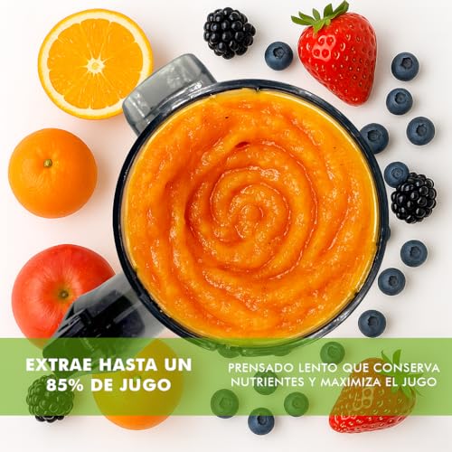 Pelamatic - Extracteur de Jus à Froid | Compact & Silencieux | Polyvalent pour Fruits & Légumes | Nettoyage Facile | Extracteur de Jus Lent & Compact, Noir, Plastique – Image 5