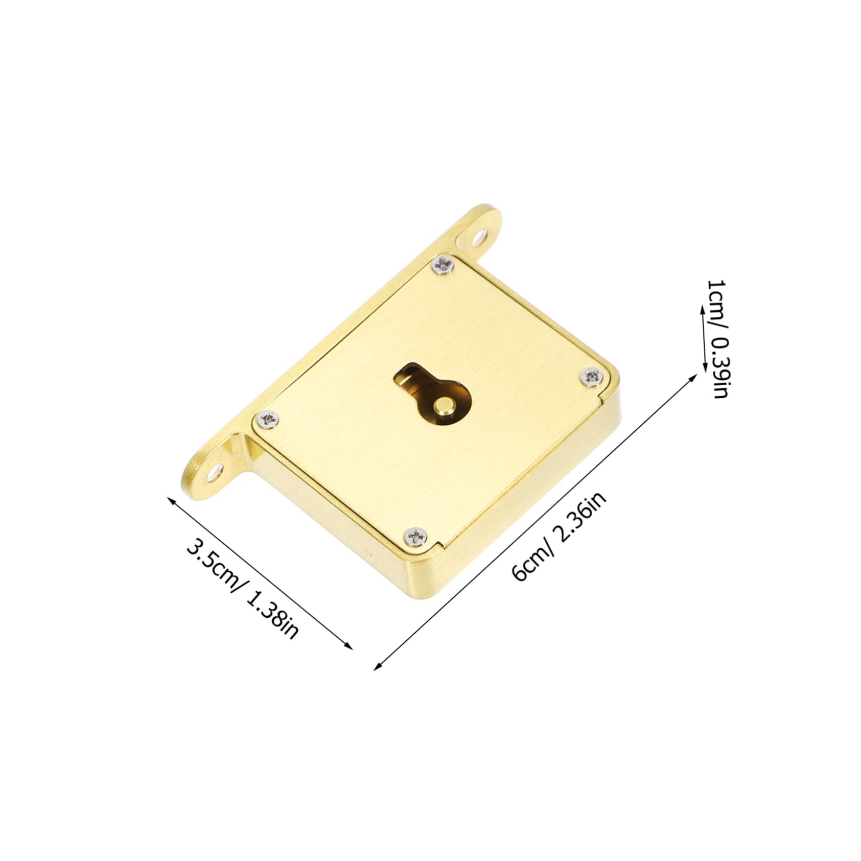 Vintage Schubladenschloss Gold, aus Messing, Quadratisch