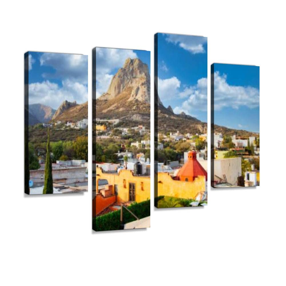 Canvas Print Artwork Pea de Bernal Wall Art Pictures Framed Digital Print Abstract Painting Room Home Office Decor Ready to Hang - 4 Panel