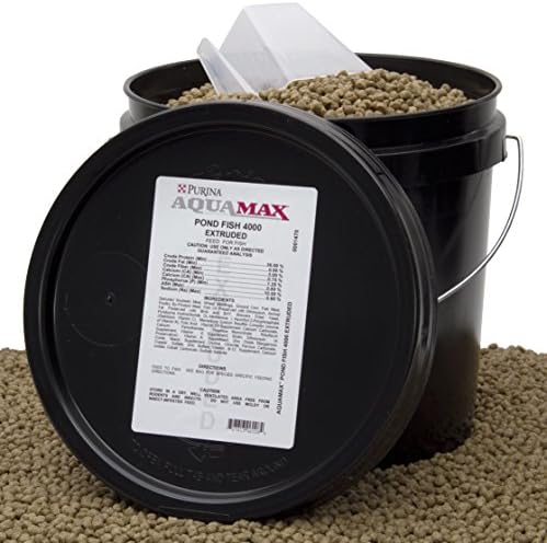 Purina Mills AquaMax 4000 Extruded, 36% Protein, 6% Fat, 3/16"(4.8mm) Floating Pellet for Catfish, Tilapia, Koi, Large Goldfish, Carp, and Many Other Omnivorous Fish, 7.5 lbs.