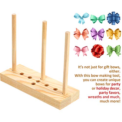 Bow Maker For Ribbon Wreath Wooden Bow Maker Tool With U-Shaped Scissors For Making Bows, Halloween Christmas Party Decorations, Hair Bows, Corsages, Holiday Wreaths, Diy Crafts #TOP1