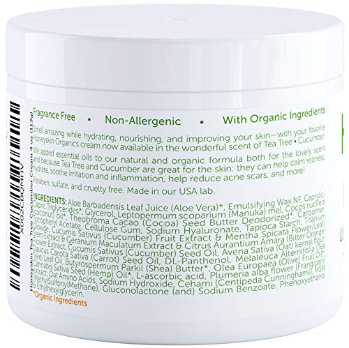 Face Moisturizer and Body Lotion - Hydrating Face Cream with Aloe Vera and Coconut Oil - Moisturizing Lotion for Dry Skin and Wrinkle Cream for Face, Eczema, and Rosacea Relief - Tea Tree Cucumber (4oz) - Thumbnail 4