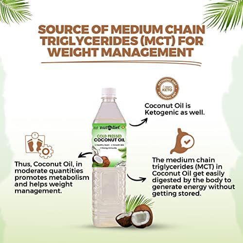 Image of nutndiet Cold Pressed Coconut Oil 500ml PET Bottle | Pure & Natural | Ideal for Cooking, Skin Care, Hair Care & Massage | Chemical-Free, Rich in Nutrients & Antioxidants