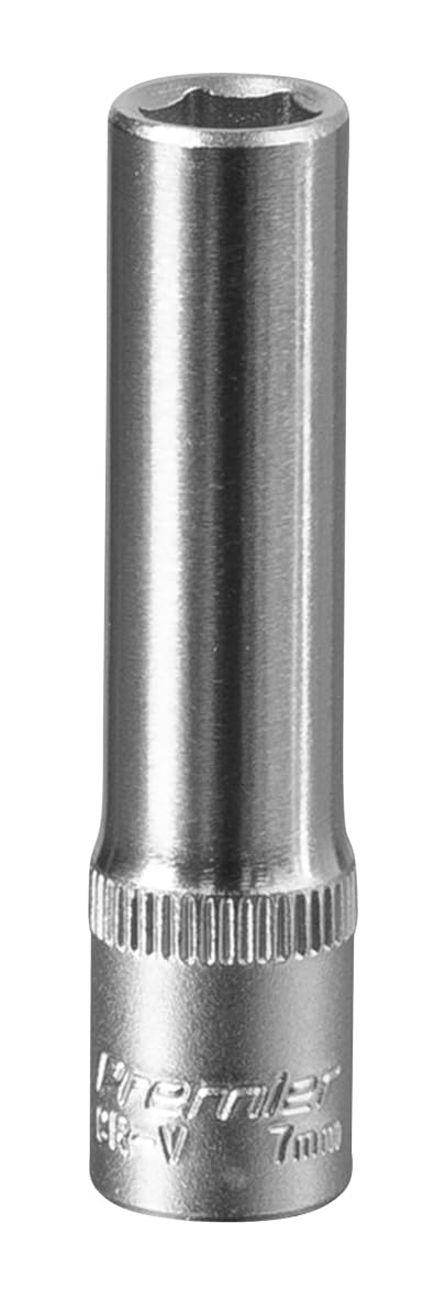 Sealey WallDrive Socket 7mm Deep 1/4"" Square Drive Chrome Vanadium Steel S1407D