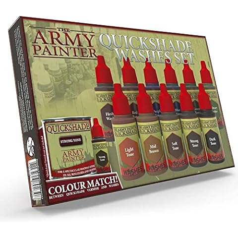 The Army Painter Quickshade Washes Set, Complete Set of 11 Quickshade Acrylic Colour Paints in 18mL Dropper Bottles to Wash and Shade Miniature Models, All Quickshade Tone Shading Wash Cover