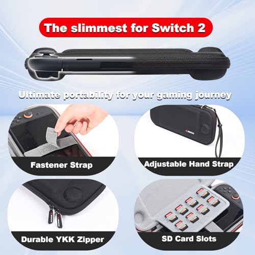Image of RLSOCO Carrying Case for Nintendo Switch 2 Game Console with 8 Game Card Slots - Black (Case Only)