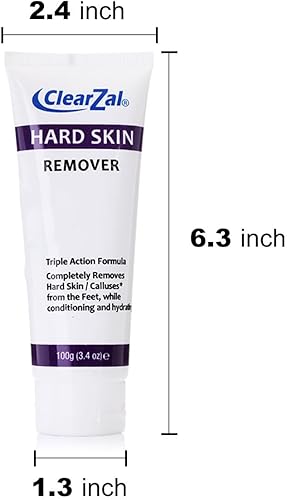 Miniatura 5 de ClearZal Crema de pies para piel dura, ayuda a eliminar callos y maíz mientras deja una piel suave y lisa, fórmula de triple acción hidratante y