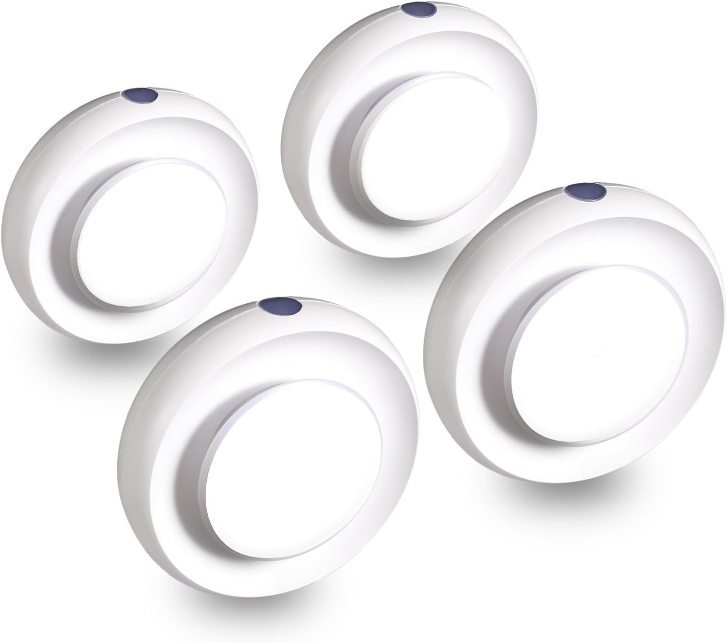 VAVOFO LED Night Light with Auto Sensor, 4 Pack, 2900-3200K Warm White, Plug-in Wall Night Lamp, Soft Glow, Energy Efficient, Ideal for Bedroom, Hallway, Nursery, and Bathroom（White）