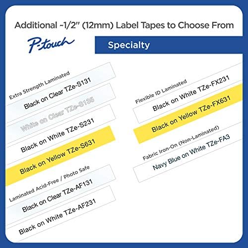 Brother Genuine TZeFA3 Navy on White Fabric Iron-on 12 mm Tape for P-Touch Label Makers - 4