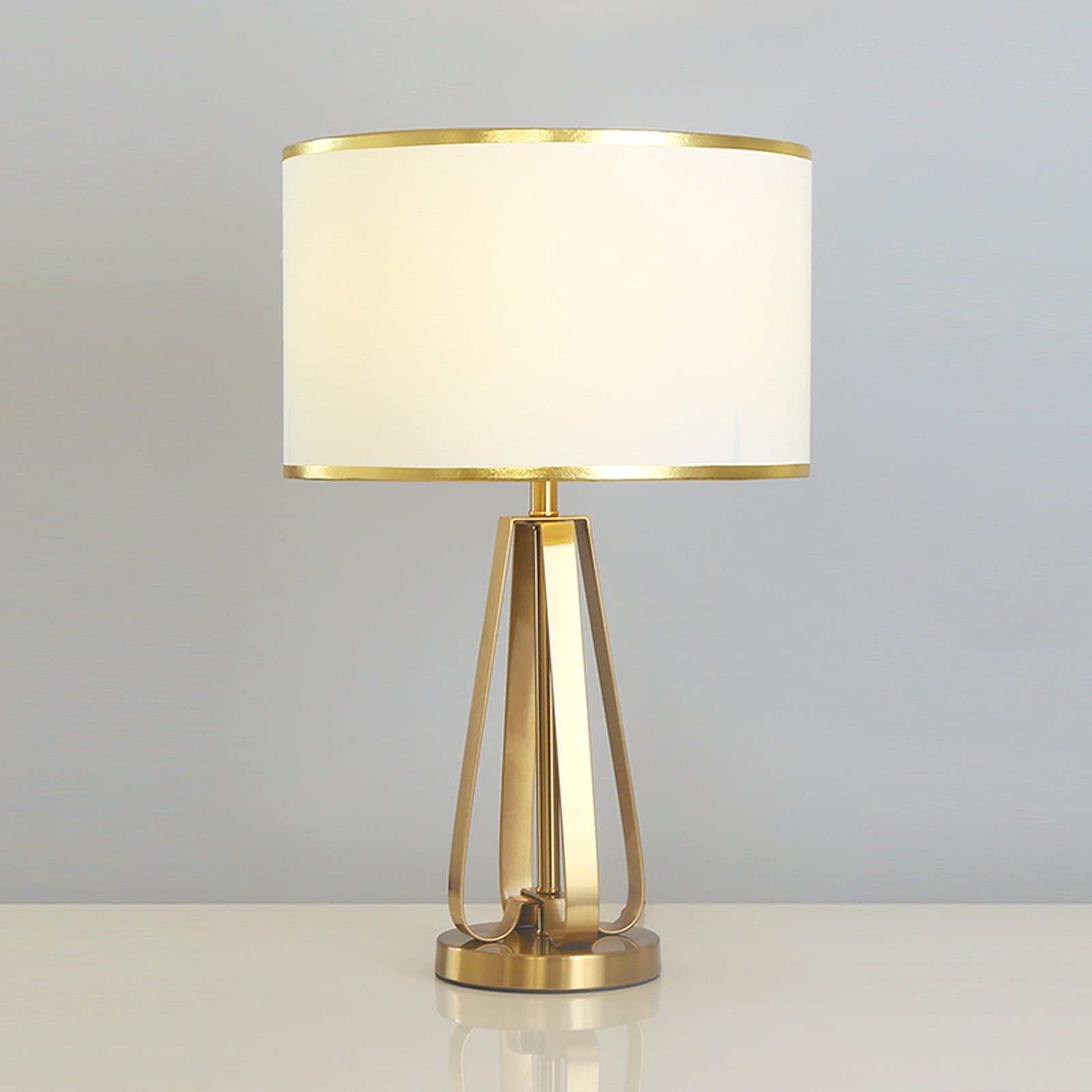XANAYXWJ Lampada Lampada da Letto Lampade da Tavolo Lampade da Comodino in Ferro con Paralume in Tessuto Lampade da Comodino lussuose per l'home Office Cafe Restaurant Luce Notturna, 22,8" H
